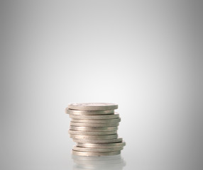 Investment concept, Coins graph stock