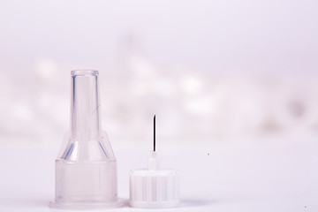 insulin needle on white background