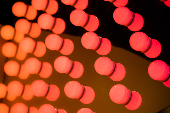 Small Red Lightbulbs In Pattern