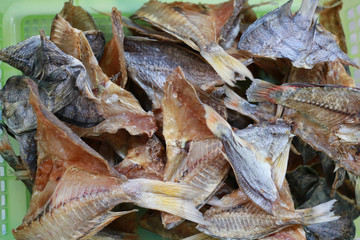 Dried sea fish of Thai local foods.