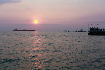 Obraz premium sunset in the sea.