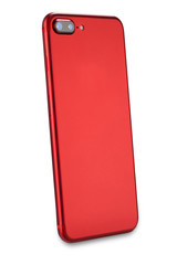 Red smartphone isolated on white background