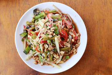 Mix bean of Papaya salad or SOMTUM in Thai Foods.
