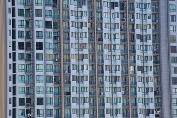 Windows of tall buildings.