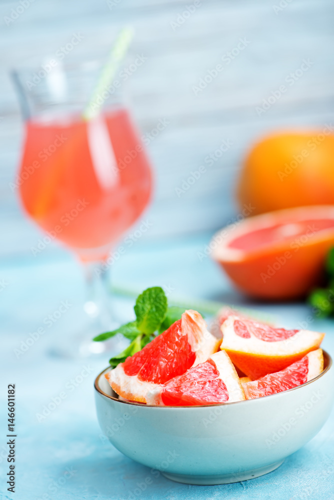 Wall mural grapefruit and juice