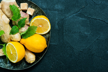 fresh ingredients for tea