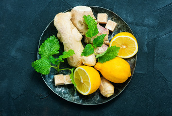 fresh ingredients for tea