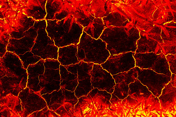 Lava ground drought texture close up.