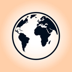 Globe icon. Traveling on the planet Earth. Trip around the world.