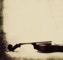 concept grunge vintage violin with bow background © dule964