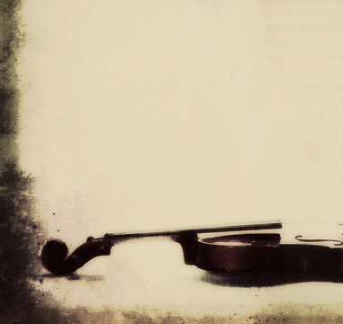 concept grunge vintage violin with bow background