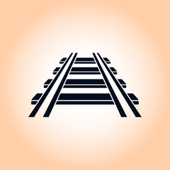 Railroad icon. Train sign. Track road symbol.  