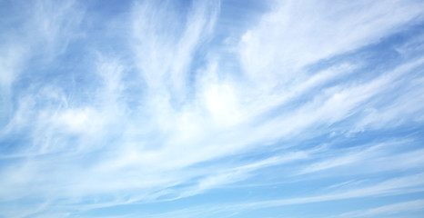Naklejka na ściany i meble Blue sky white clouds fresh air nature