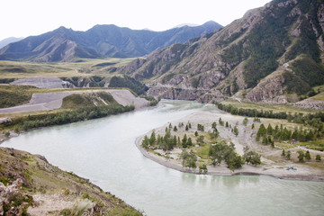Fototapeta na wymiar Katun river. Altai republic nature. Russian landscape