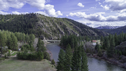 Fototapeta na wymiar Drone View of Blackfoot River Montana