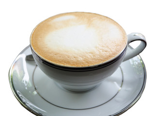 Hot coffee isolation on white