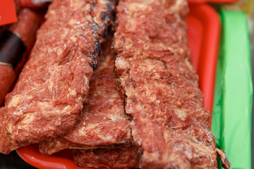 fresh meat products for sale at the fair