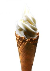 soft serve ice cream in a cone