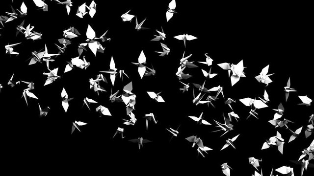 Origami Crane On Black Background.
Loop able 3DCG render Animation.