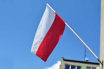 Flaga Polski. Polski symbol narodowy. Dzień flagi RP.