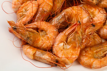 Boiled prawns