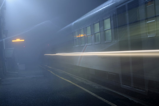 A station in the fog - Italy