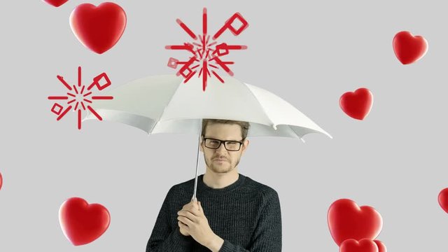 Human person man who do not like hate valentine day love concept