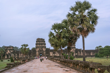 Fototapeta premium Road to Angkor Wat temple.
