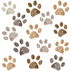 Brown colored paw print background © Gulsen Gunel