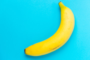 banana isolated on blue background