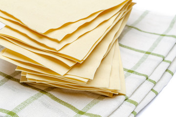 dried uncooked lasagna pasta sheets