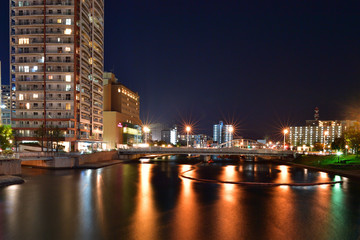 Fototapeta na wymiar 北九州市小倉中心街の夜景