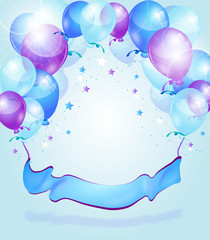 Blue purple birthday background