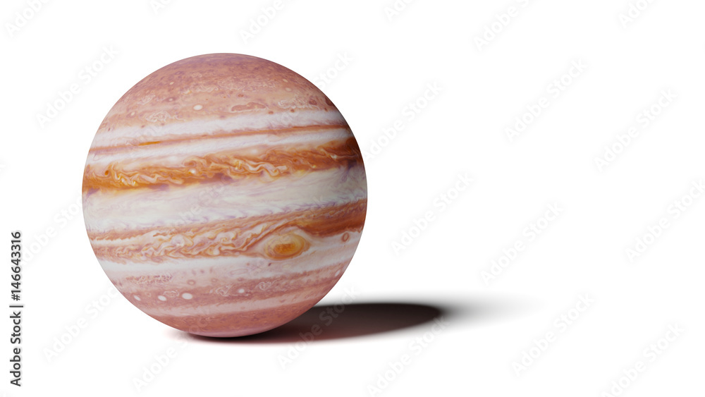 Wall mural planet jupiter isolated on white background
