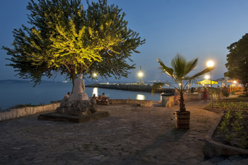 Tourists on the beach on the sea coast