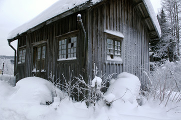 hus, vinter, norrland, sverige