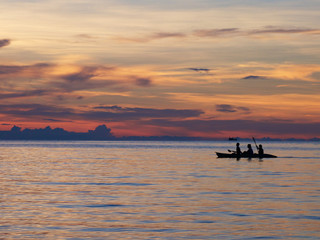 Boating in Ko Phangan sunset,Thailand.