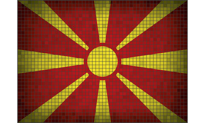 Mosaic flag of Macedonia - obrazy, fototapety, plakaty