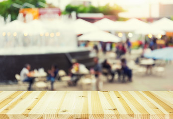 Blurred image of food fairs and food festivals consist of many booth and vendors at food stalls....