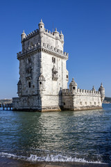 Fototapeta na wymiar Belem tower sea view, Lisbon