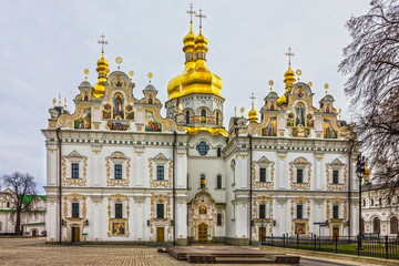 Fototapeta na wymiar Christian church in Kiev Pechersk Lavra Monastery, Ukraine