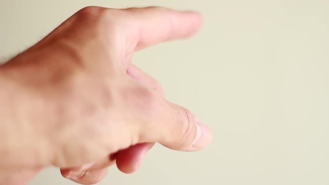Forefinger pointing forward closeup