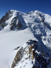 mont Blanc vu depuis l'aiguille du Midi