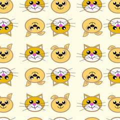 Fototapeta premium Pattern from the muzzles of dogs and cats for children's textiles, printing