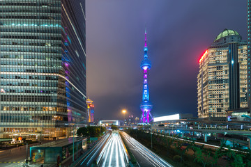 Shanghai skyscraper in Lujiazui Shanghai financial district in Shanghai, China.