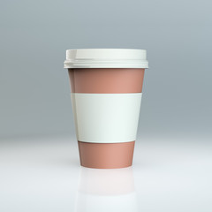 Plastic coffee cup templates. 3d illustration