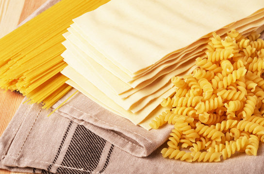 Assorted types of pasta