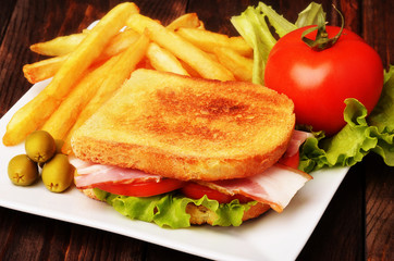 Сlub sandwich with bacon