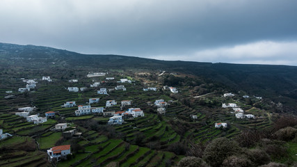 Fototapeta na wymiar A village in central Andros island.