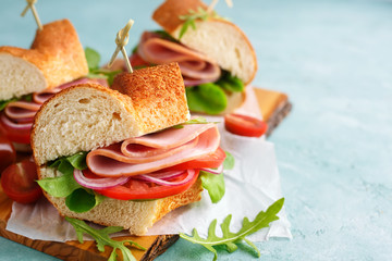 Sandwiches with ham